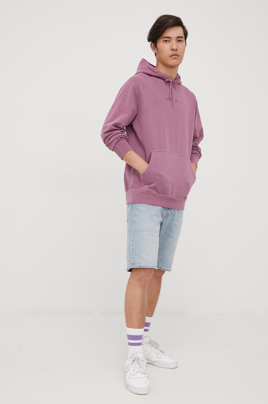 

Кофта RVCA чоловіча колір фіолетовий однотонна