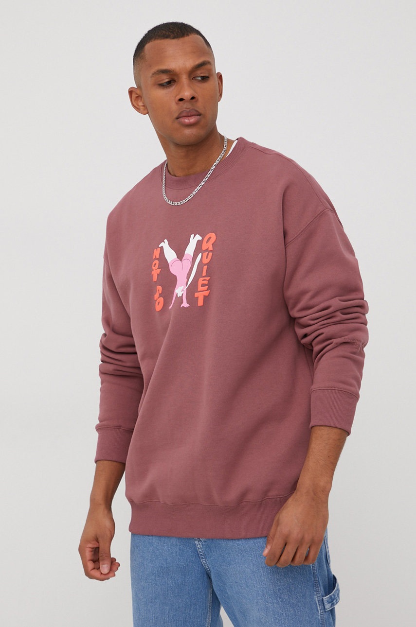

Суичър Volcom мъжка в лилаво с принт, Виолетов