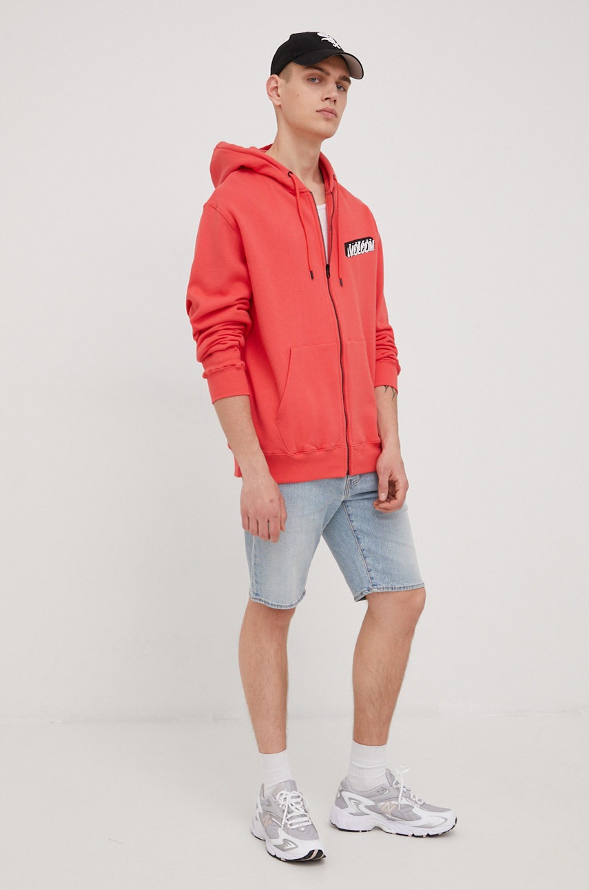 

Кофта Volcom чоловіча колір червоний з принтом