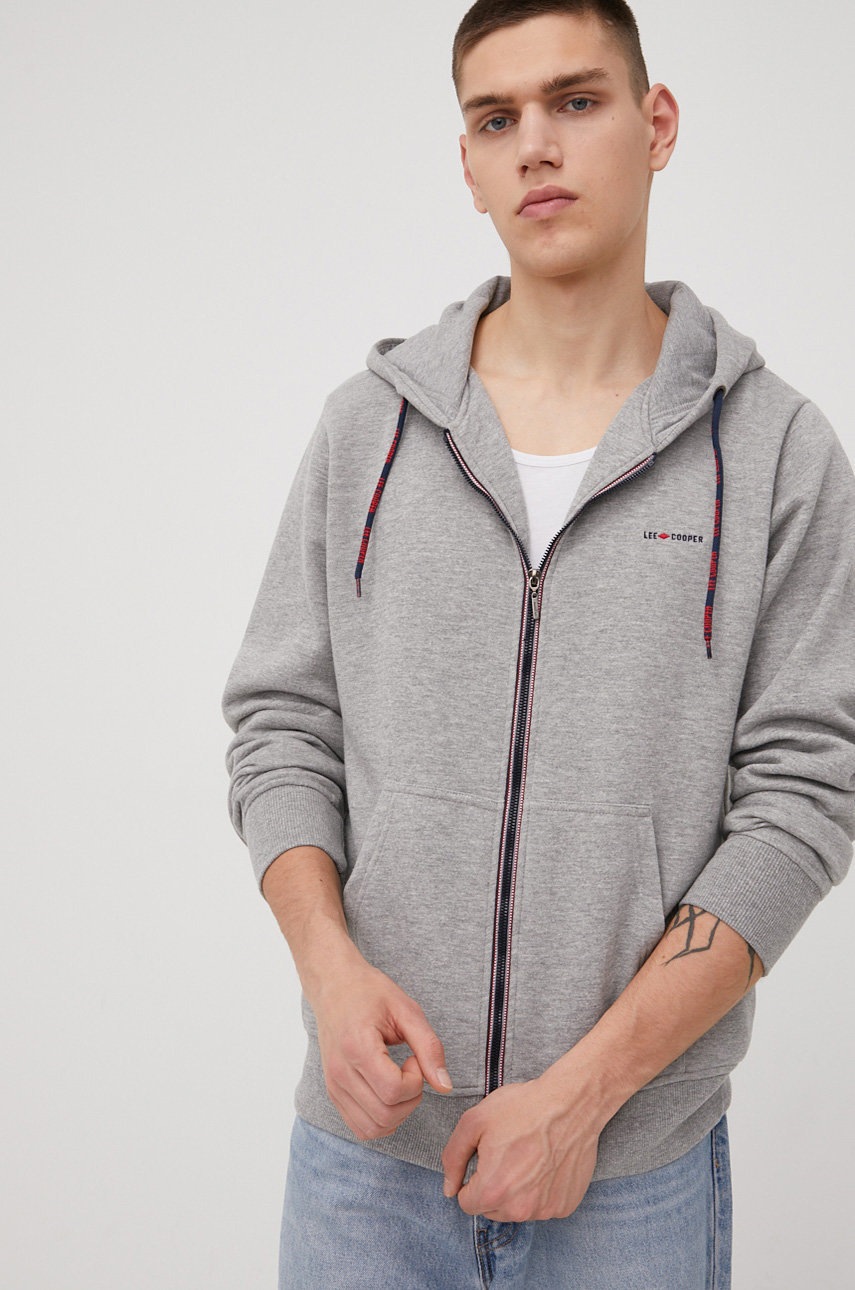 Lee Cooper bluza barbati, culoarea gri, neted Lee Cooper bluza barbati, culoarea gri, neted ANSWEAR