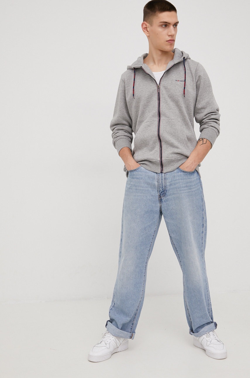 

Кофта Lee Cooper чоловіча колір сірий однотонна