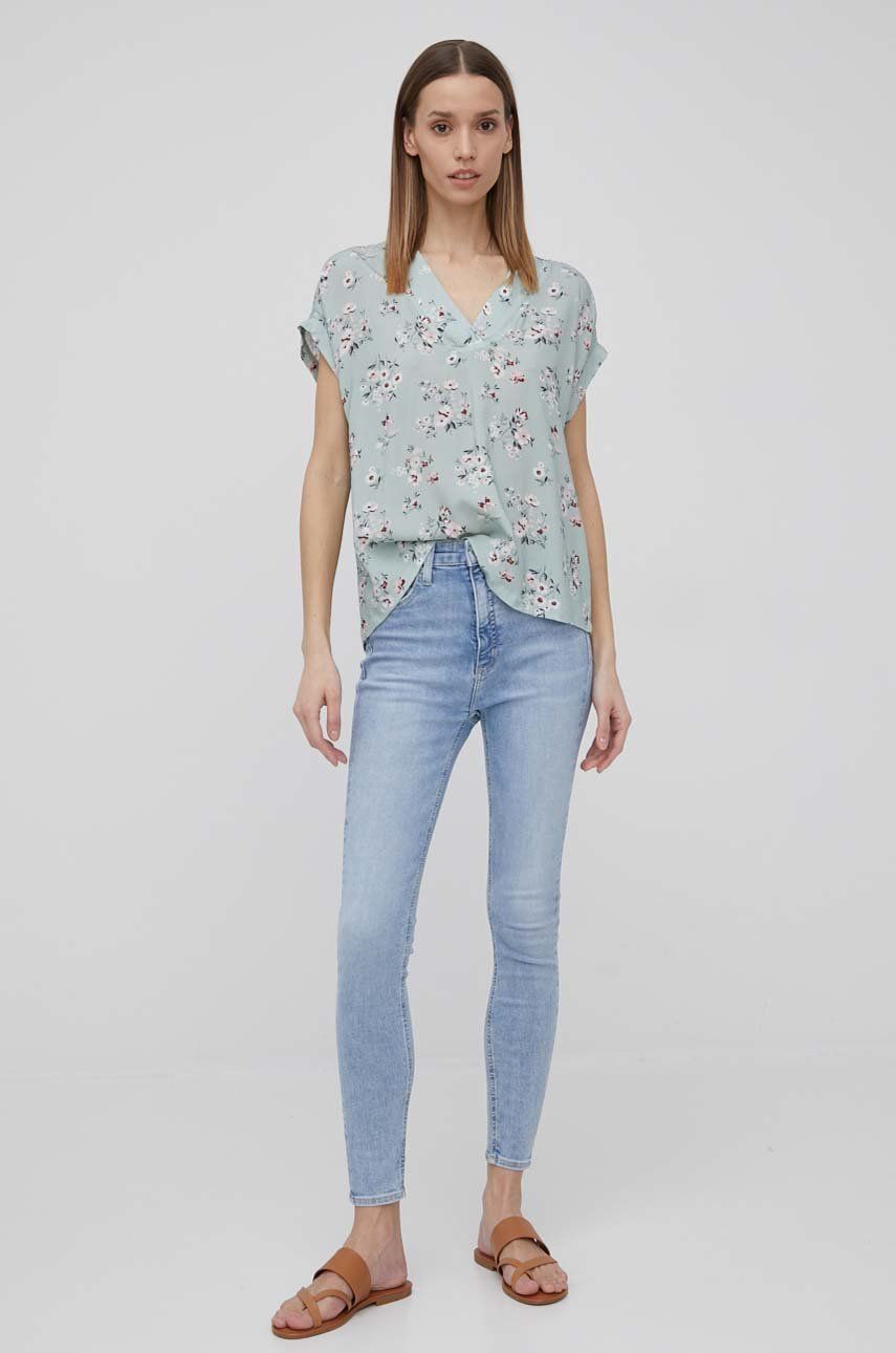 Cross Jeans bluza femei, culoarea verde, in modele florale 2023 ❤️ Pret Super answear imagine noua 2022