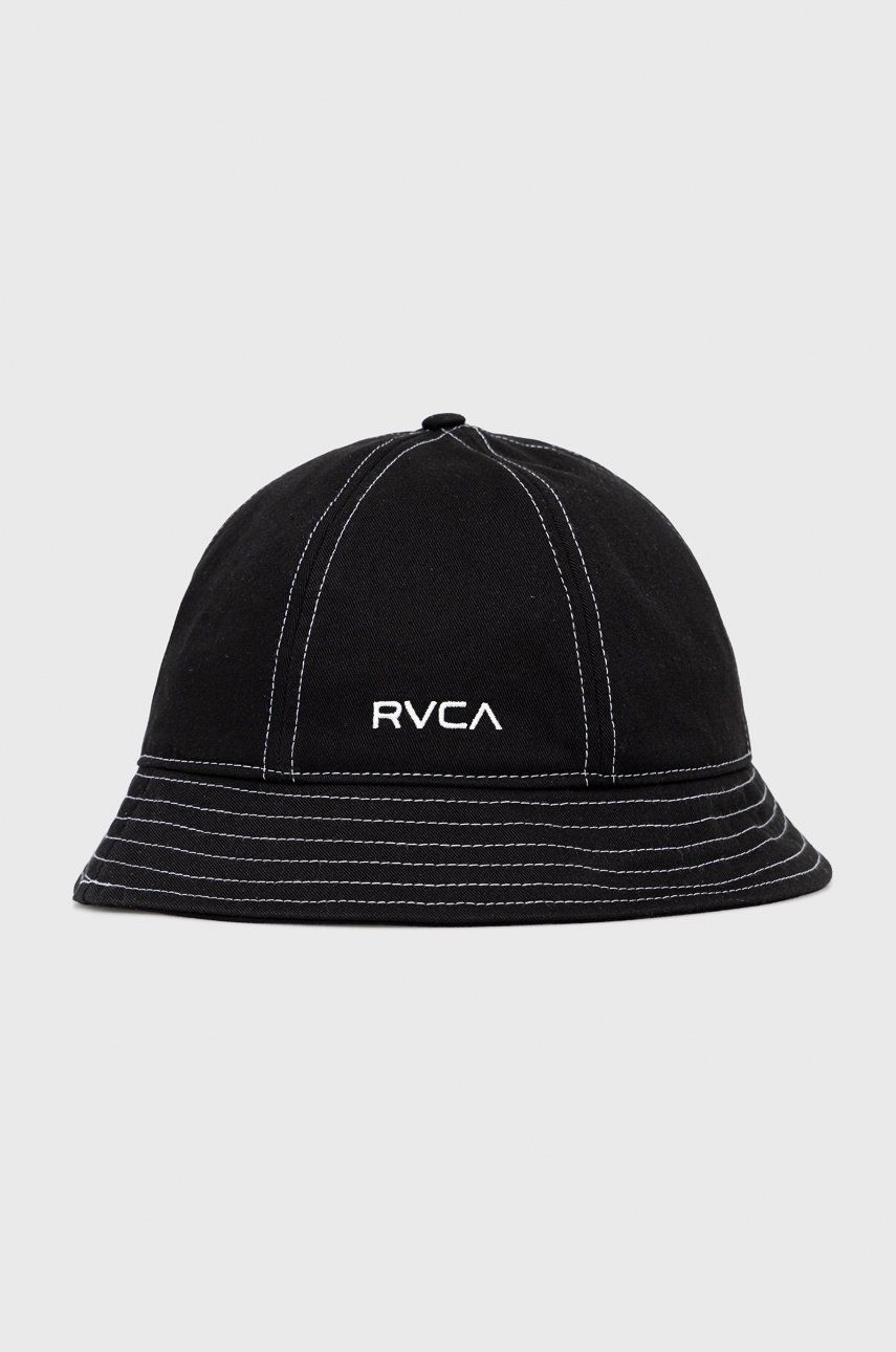 Bavlněná čepice RVCA černá barva - černá -  100% Bavlna