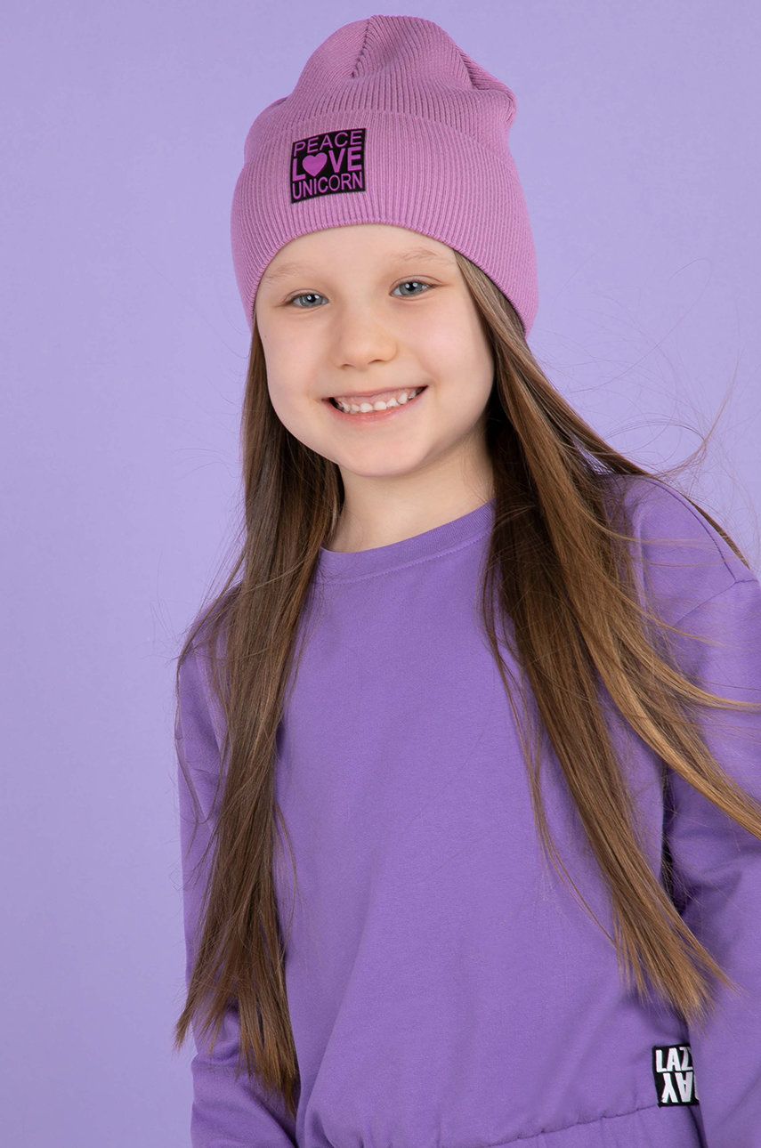 Broel czapka dziecięca Cher kolor fioletowy