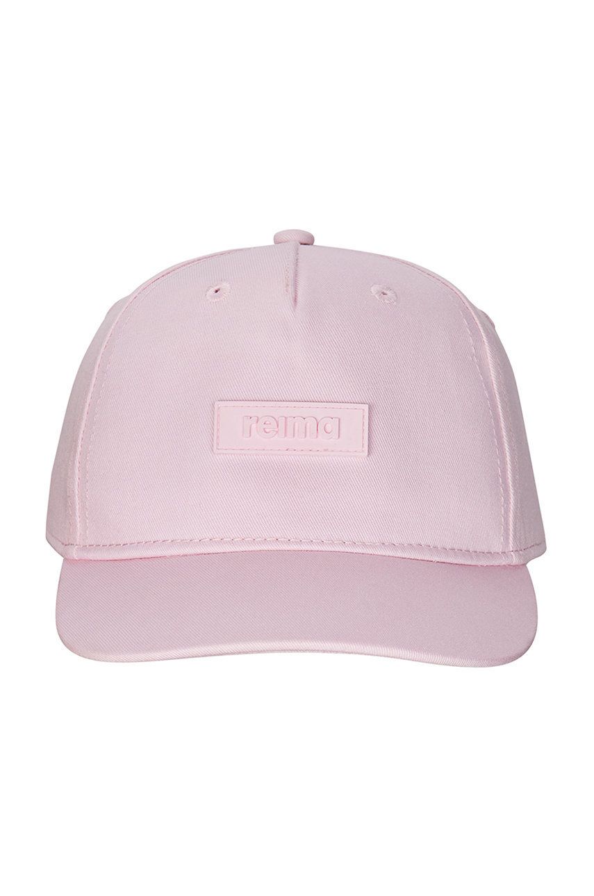Reima czapka bawełniana dziecięca Lippis kolor różowy z aplikacją
