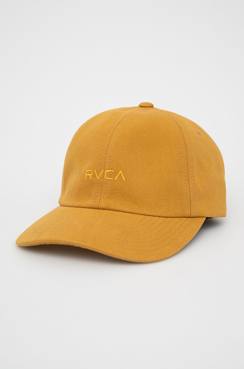 

Шапка RVCA в жълто с изчистен дизайн, Жълт