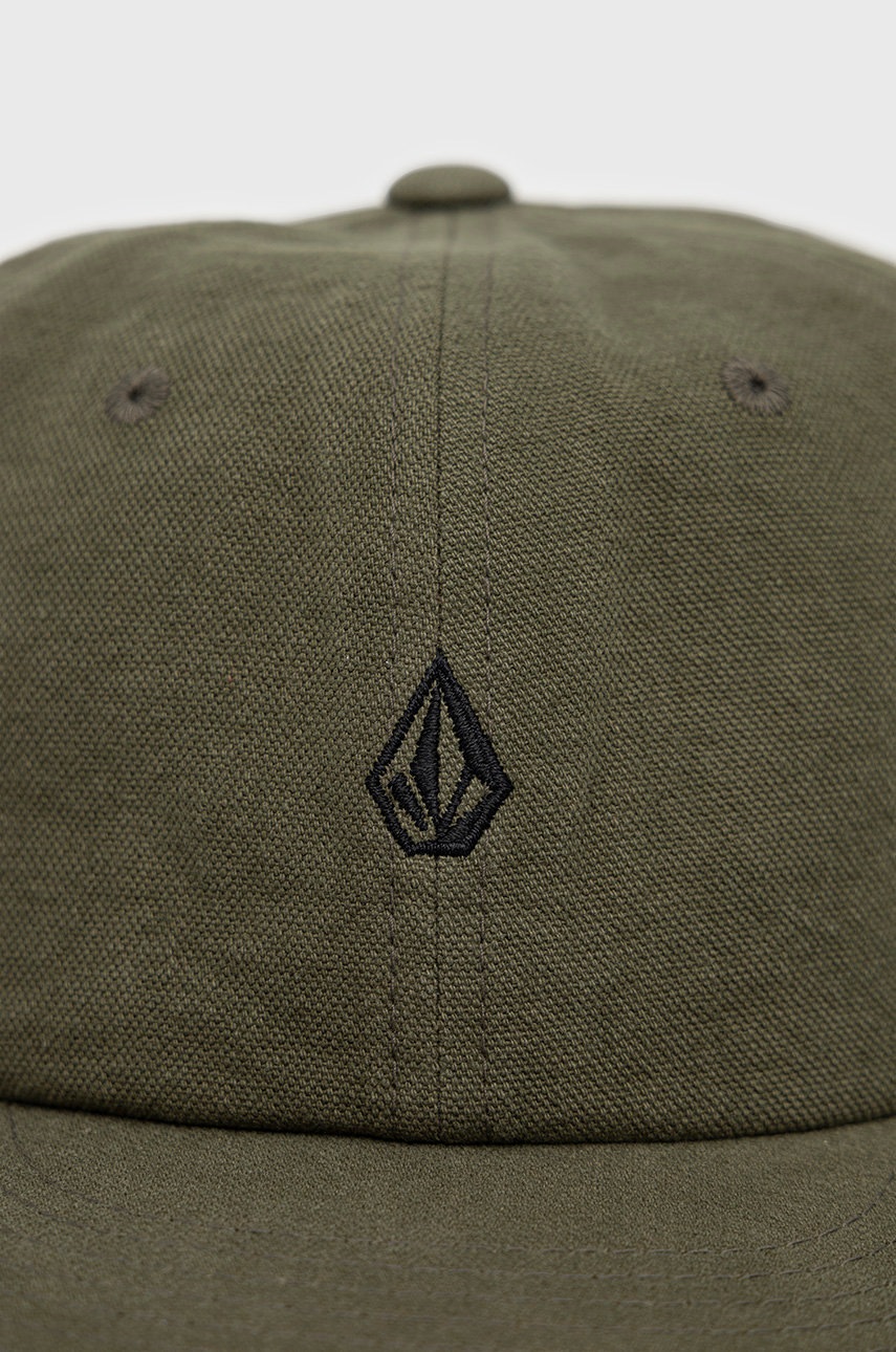 

Хлопковая кепка Volcom цвет зелёный однотонная
