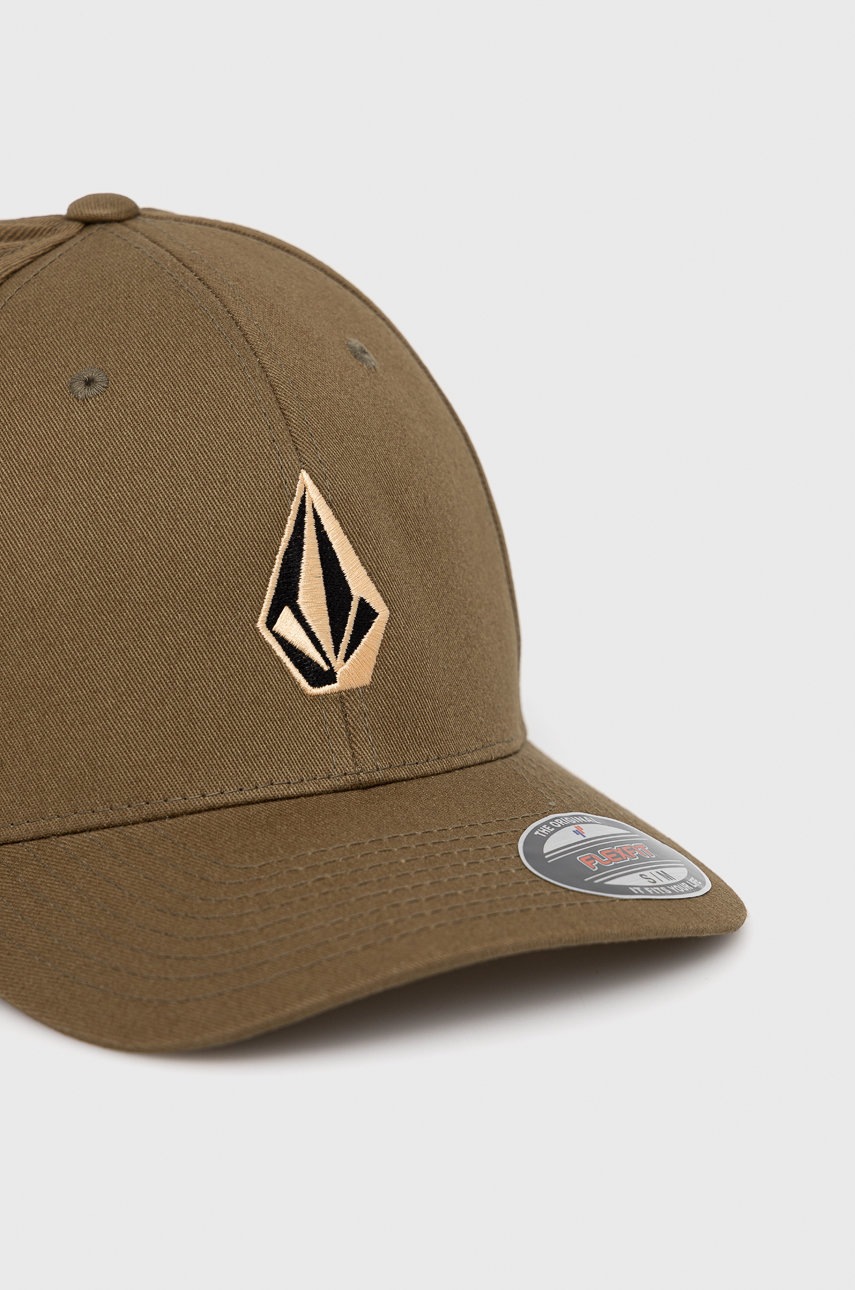 

Кепка Volcom колір зелений з аплікацією