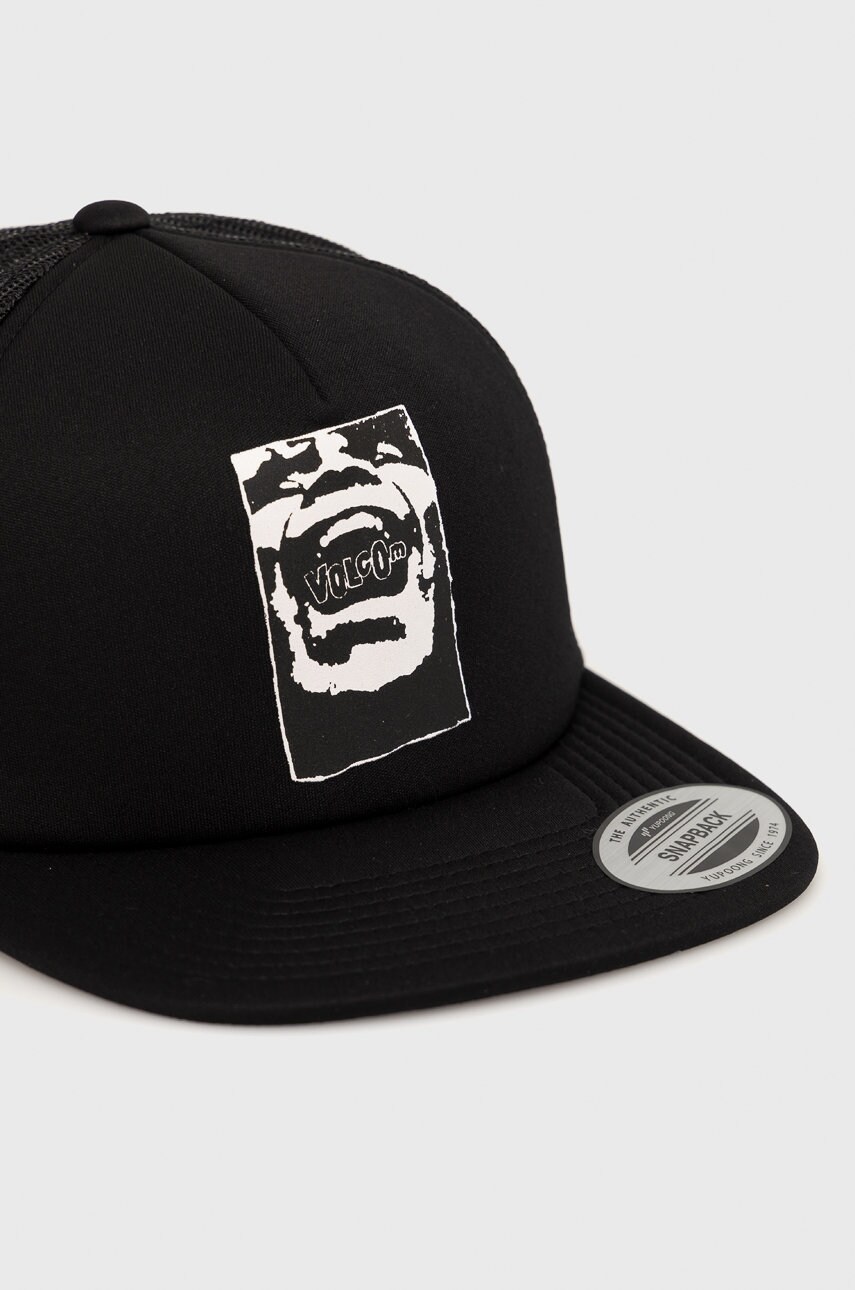 

Кепка Volcom колір чорний з принтом