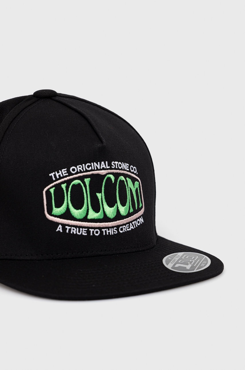 

Кепка з домішкою вовни Volcom колір чорний з аплікацією