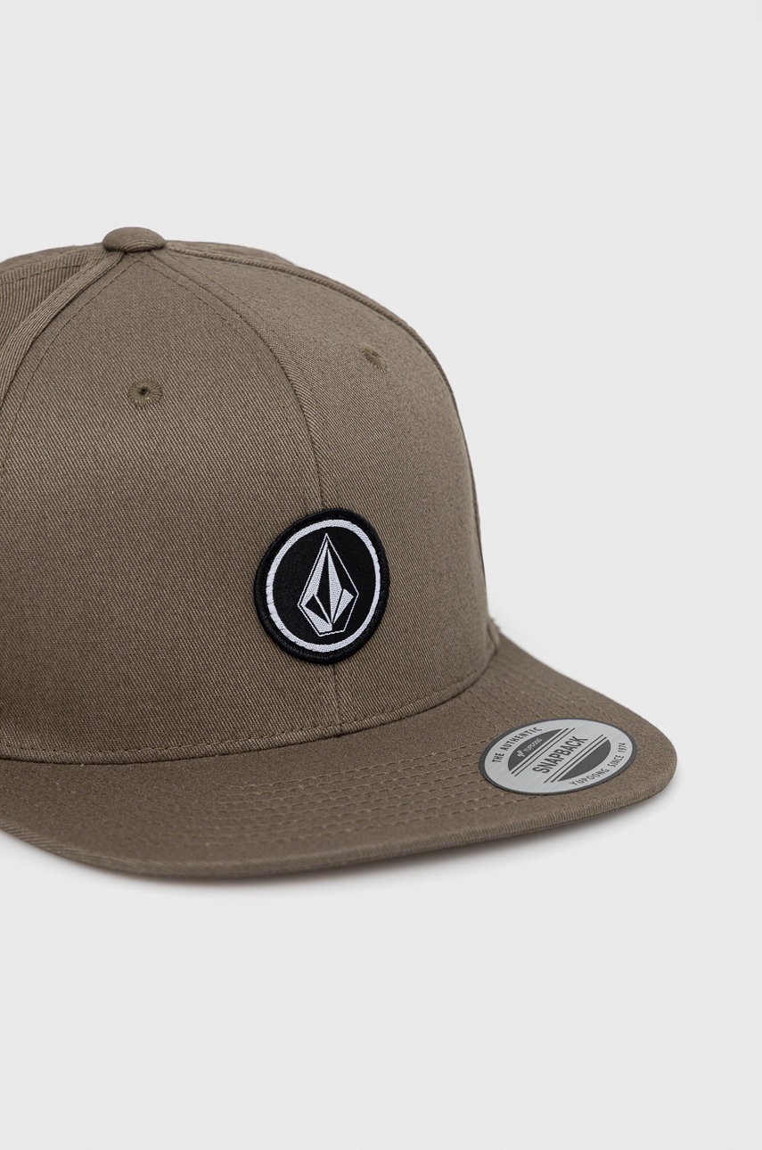 

Бавовняна кепка Volcom колір зелений з аплікацією