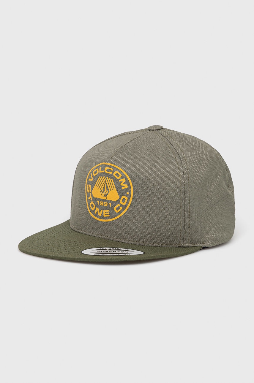 

Шапка Volcom в зелено с принт, Зелен