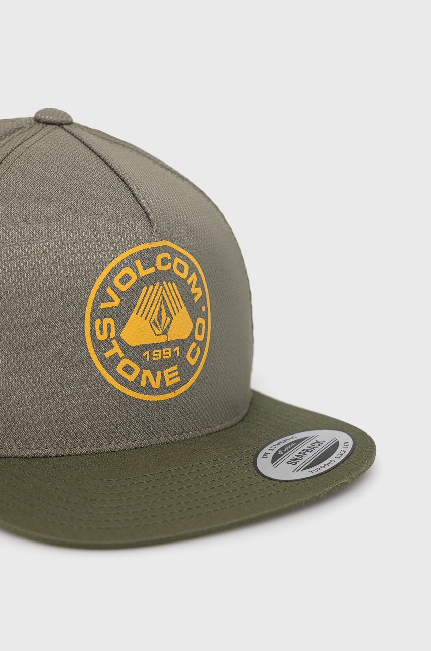

Кепка Volcom колір зелений з принтом