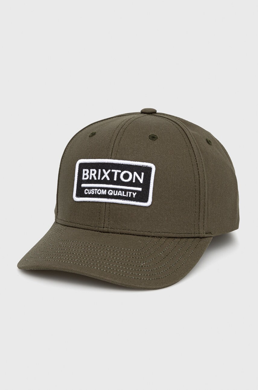 

Памучна шапка Brixton в зелено с апликация, Зелен