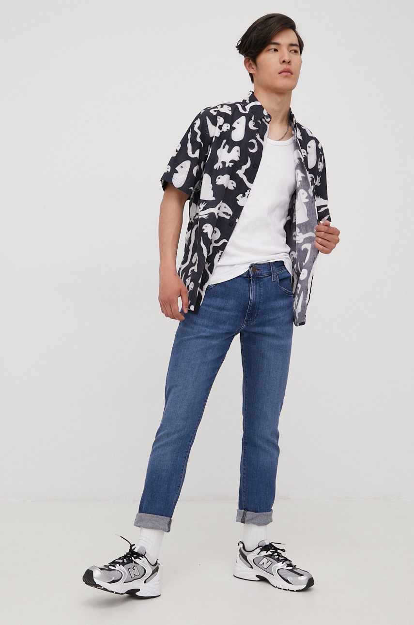 

Хлопковая рубашка Element мужская цвет чёрный relaxed воротник button-down