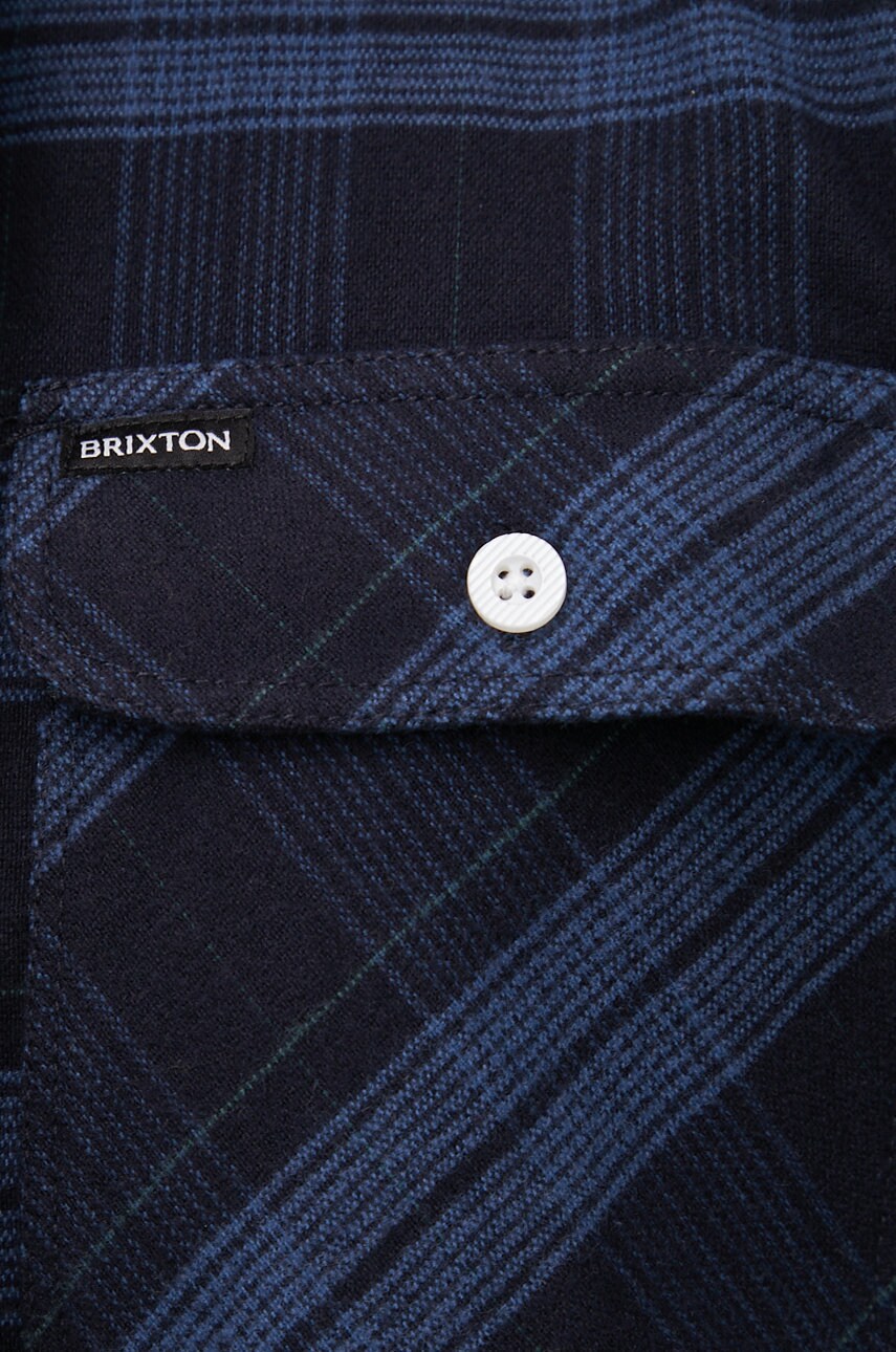 

Рубашка Brixton мужская цвет синий regular классический воротник