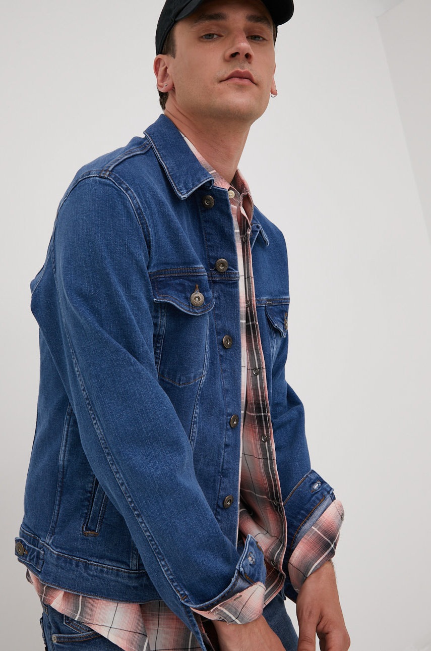 

Дънково яке Cross Jeans с преходна изолация, Син