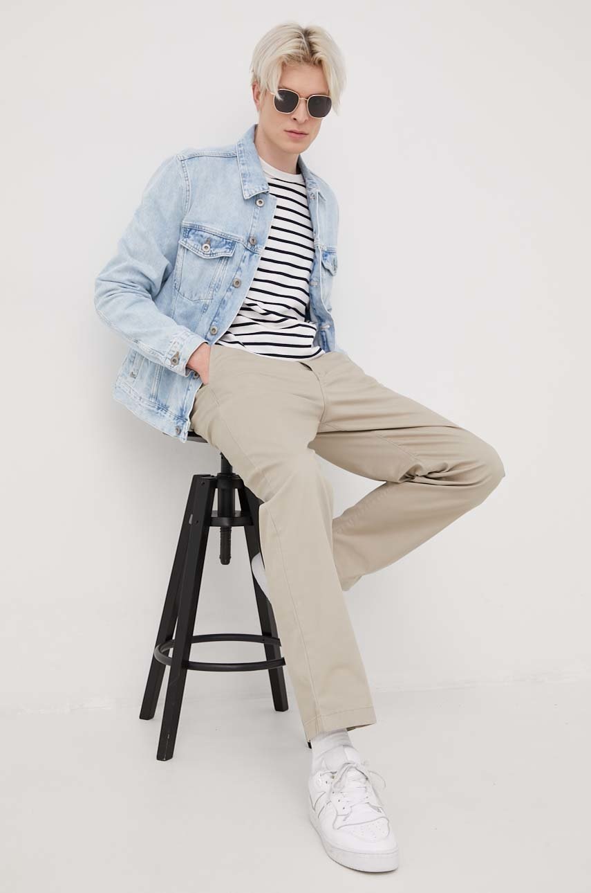 

Бавовняна джинсова куртка Cross Jeans колір чорний перехідна