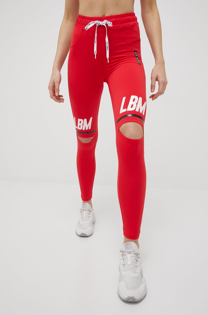 LaBellaMafia leggins de antrenament femei, culoarea rosu, cu imprimeu answear.ro