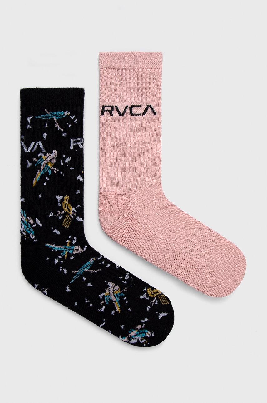 

Чорапи RVCA (2-pack) в черно, Черен