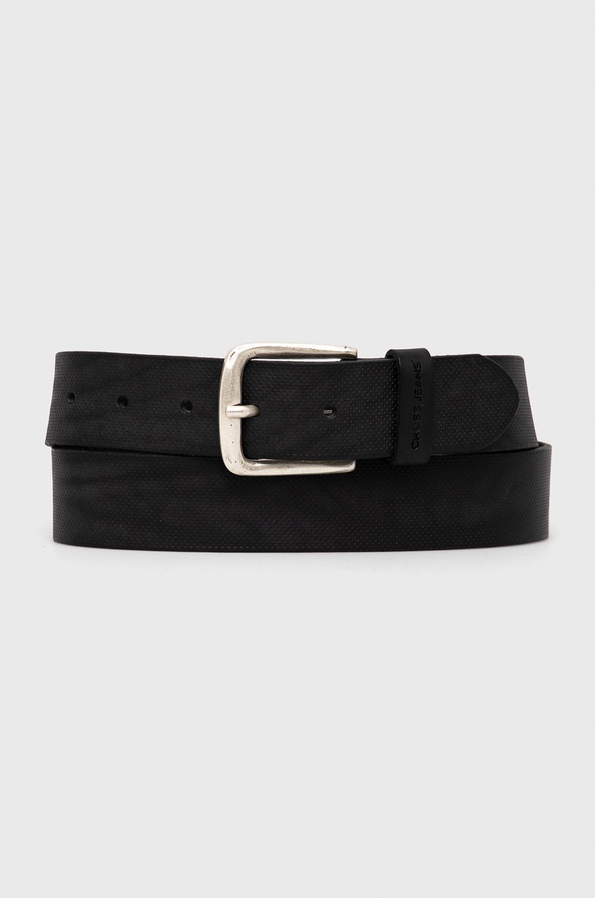

Кожен колан Cross Jeans мъжки в черно, Черен