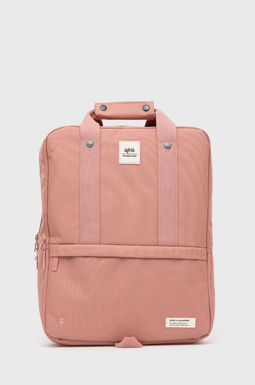 Lefrik plecak damski kolor różowy duży z aplikacją