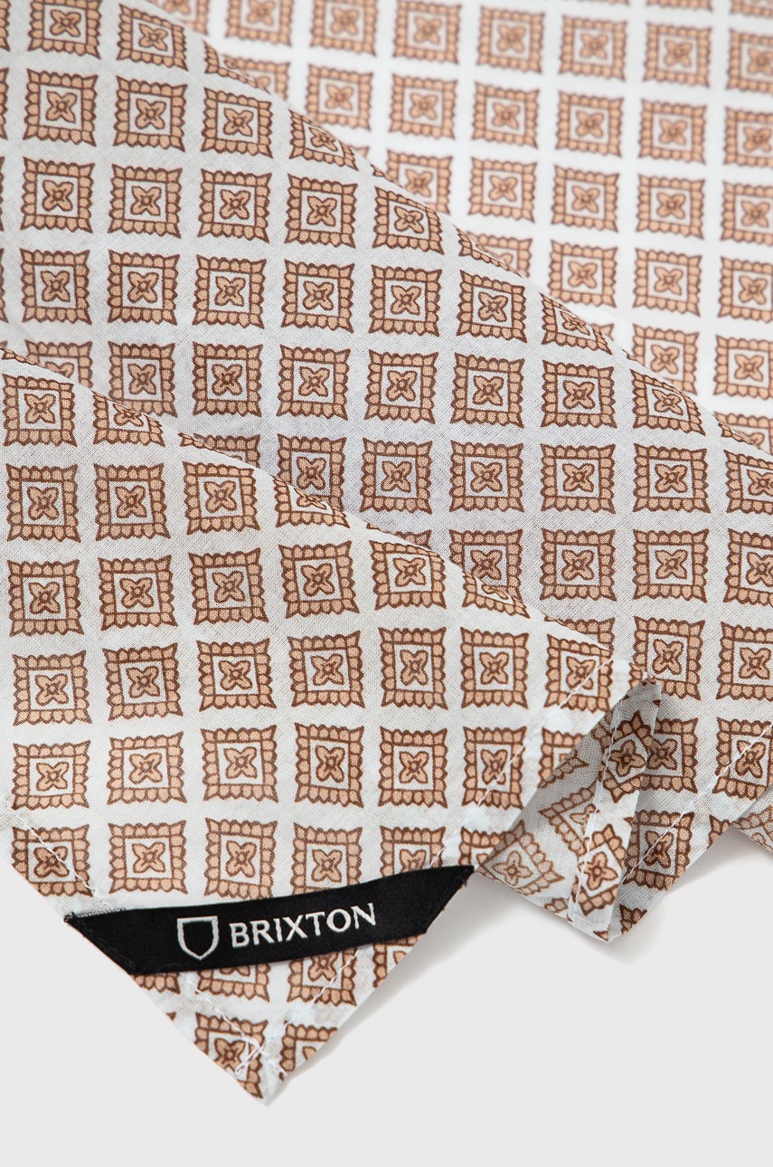 

Хлопковый платок на шею Brixton цвет бежевый узор