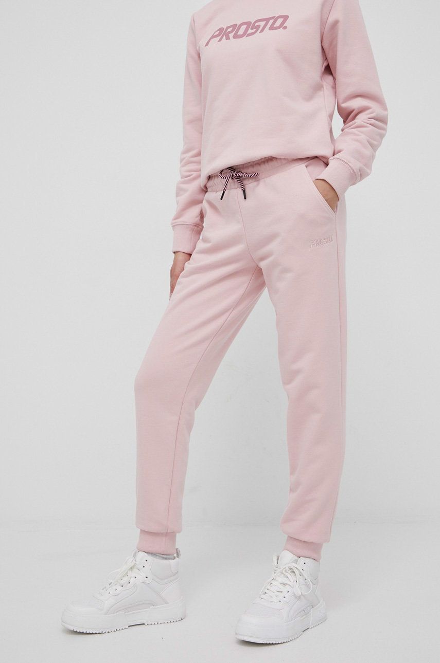 Prosto spodnie dresowe MIDRE damskie kolor różowy