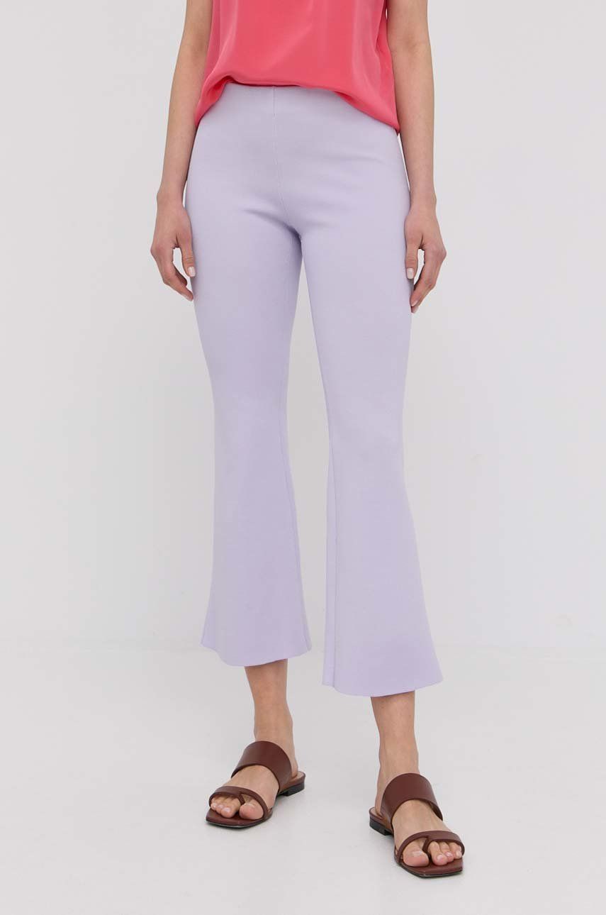 Liviana Conti Pantaloni Femei, Culoarea Violet, Evazati, High Waist