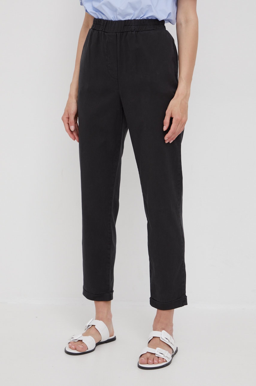 XT Studio pantaloni femei, culoarea bej, drept, high waist