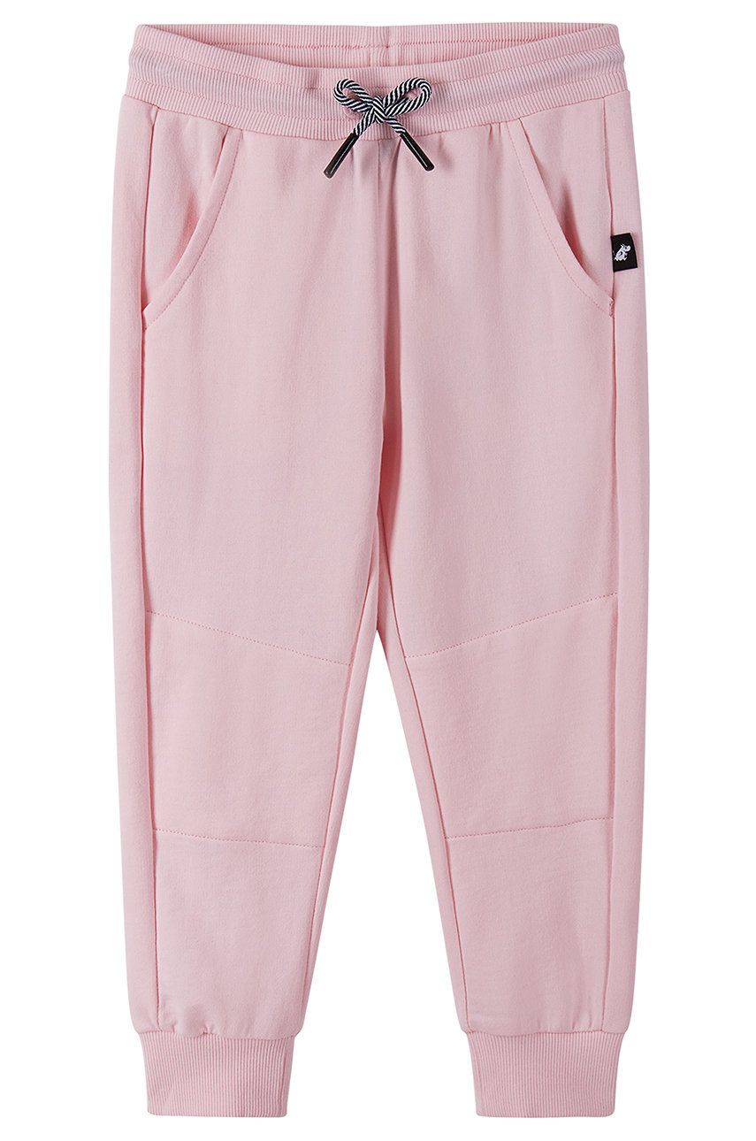 Reima spodnie dresowe dziecięce kolor różowy gładkie