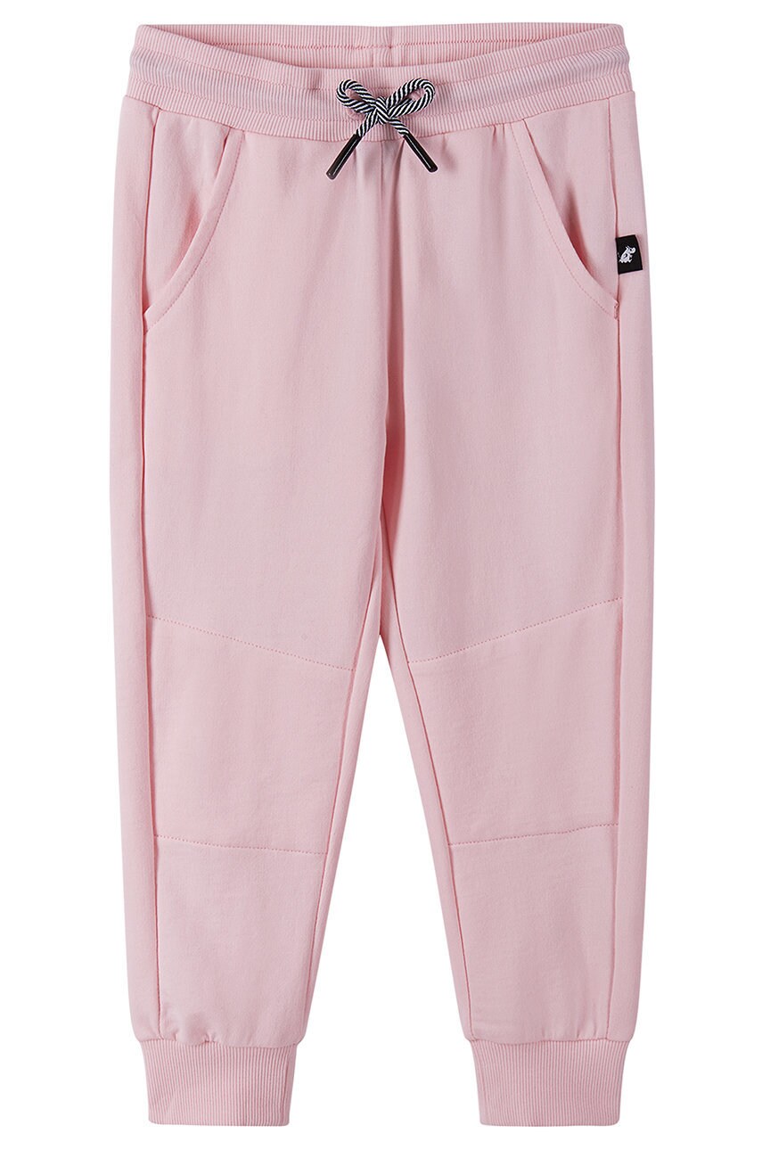 Reima pantaloni de trening pentru copii culoarea roz, neted