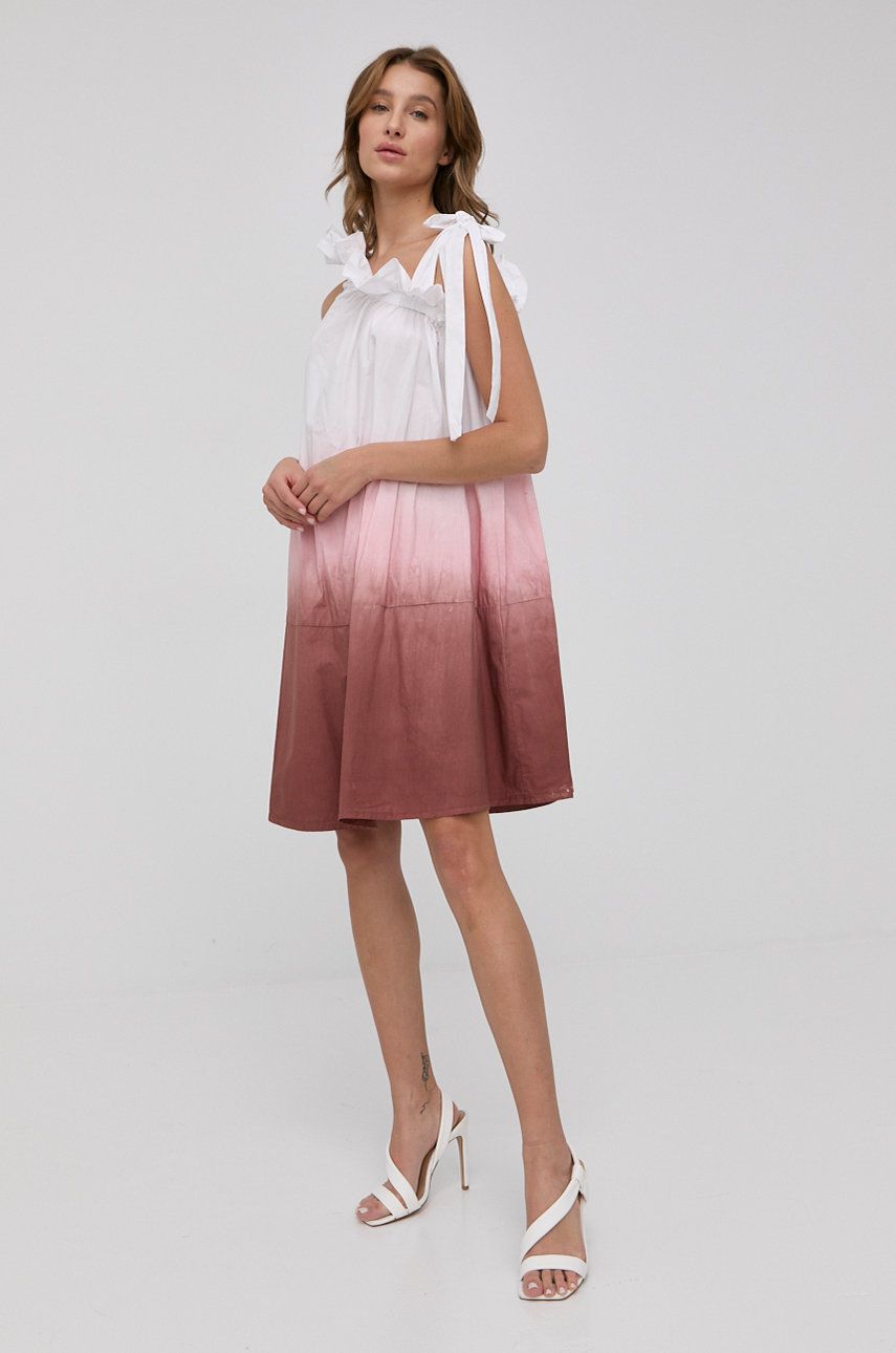 Silvian Heach rochie din bumbac culoarea bordo, mini, oversize answear imagine noua