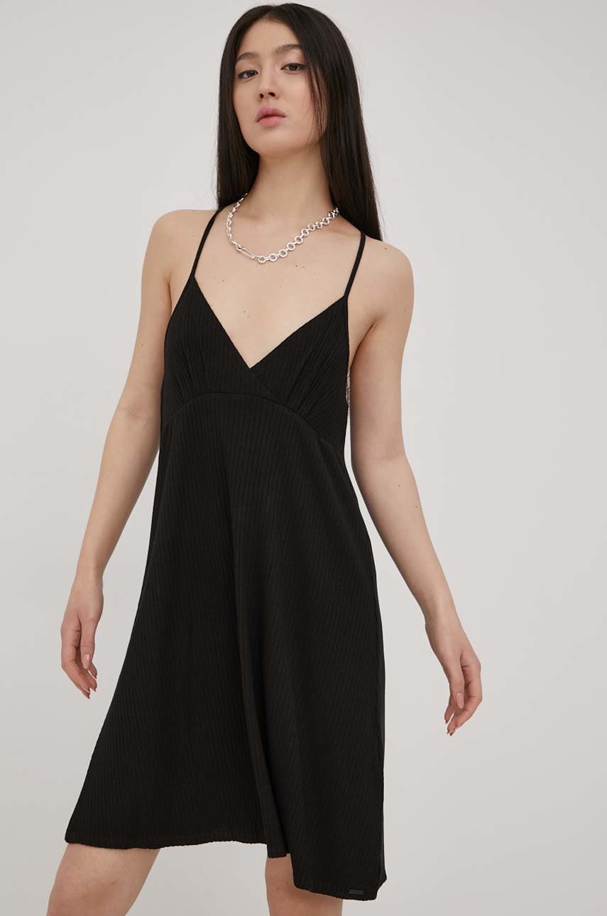 Volcom rochie culoarea negru, mini, drept