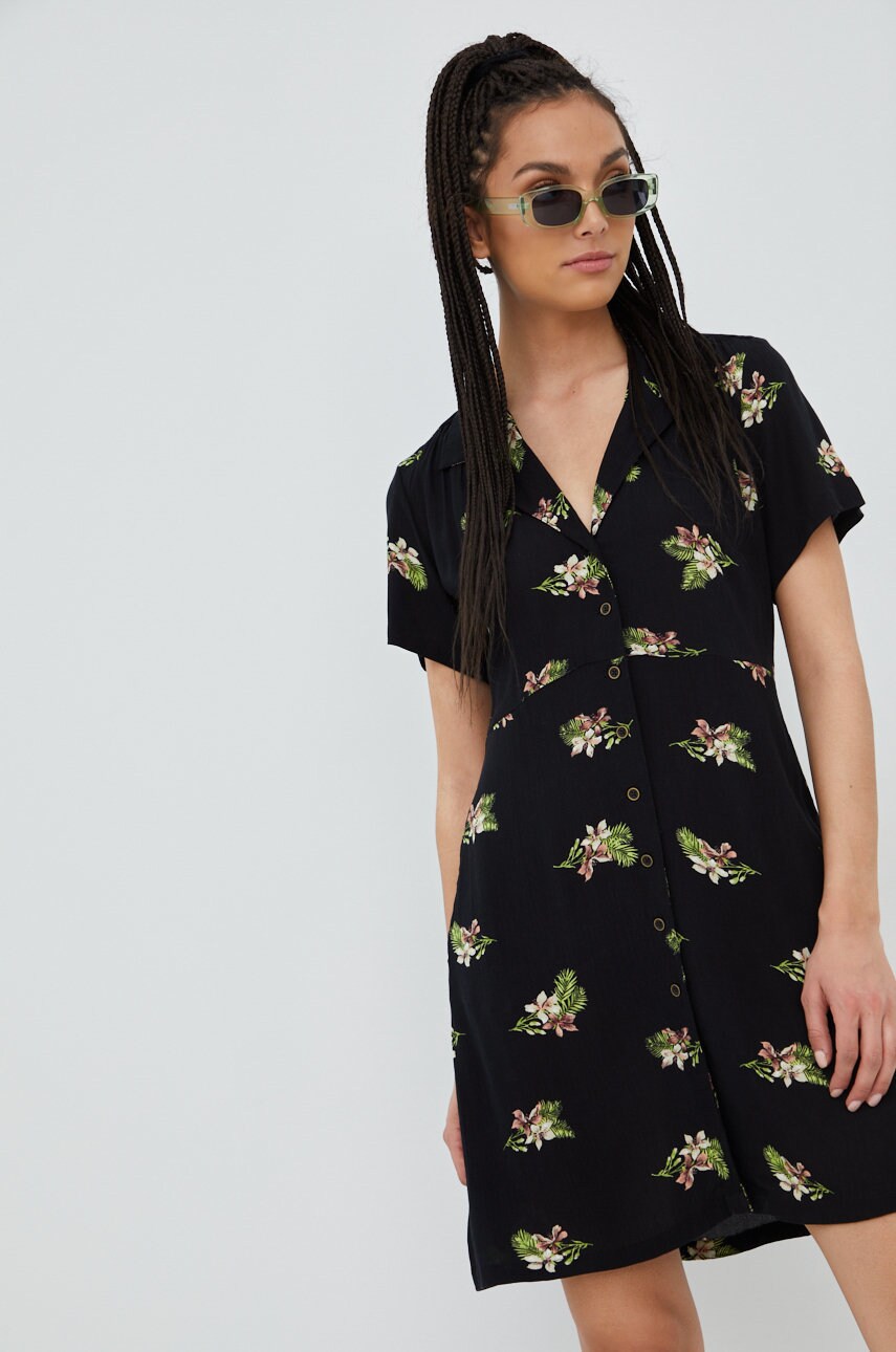 Volcom rochie culoarea negru, mini, evazati