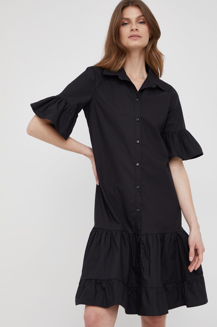 XT Studio rochie din bumbac culoarea negru, mini, evazati answear.ro