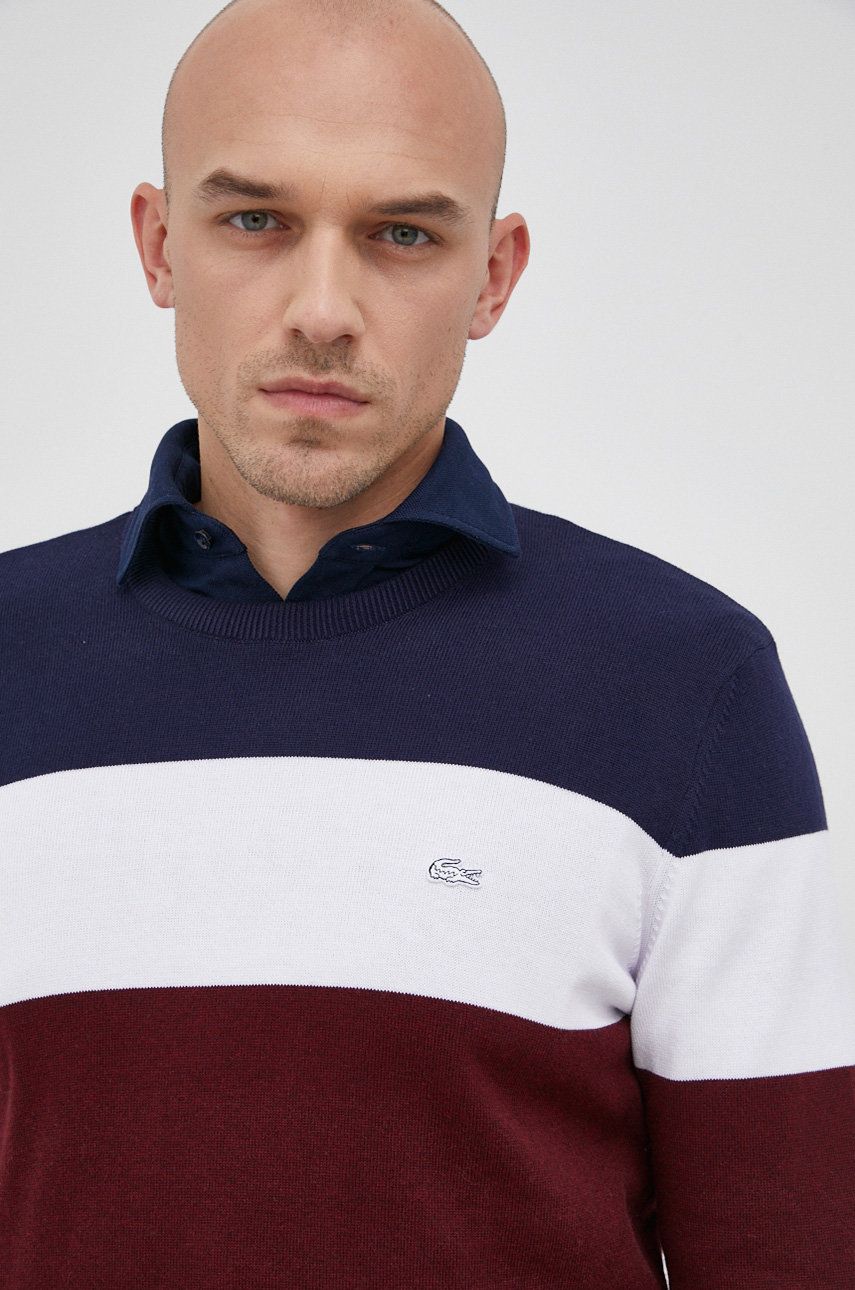 Lacoste Sweter bawełniany męski lekki