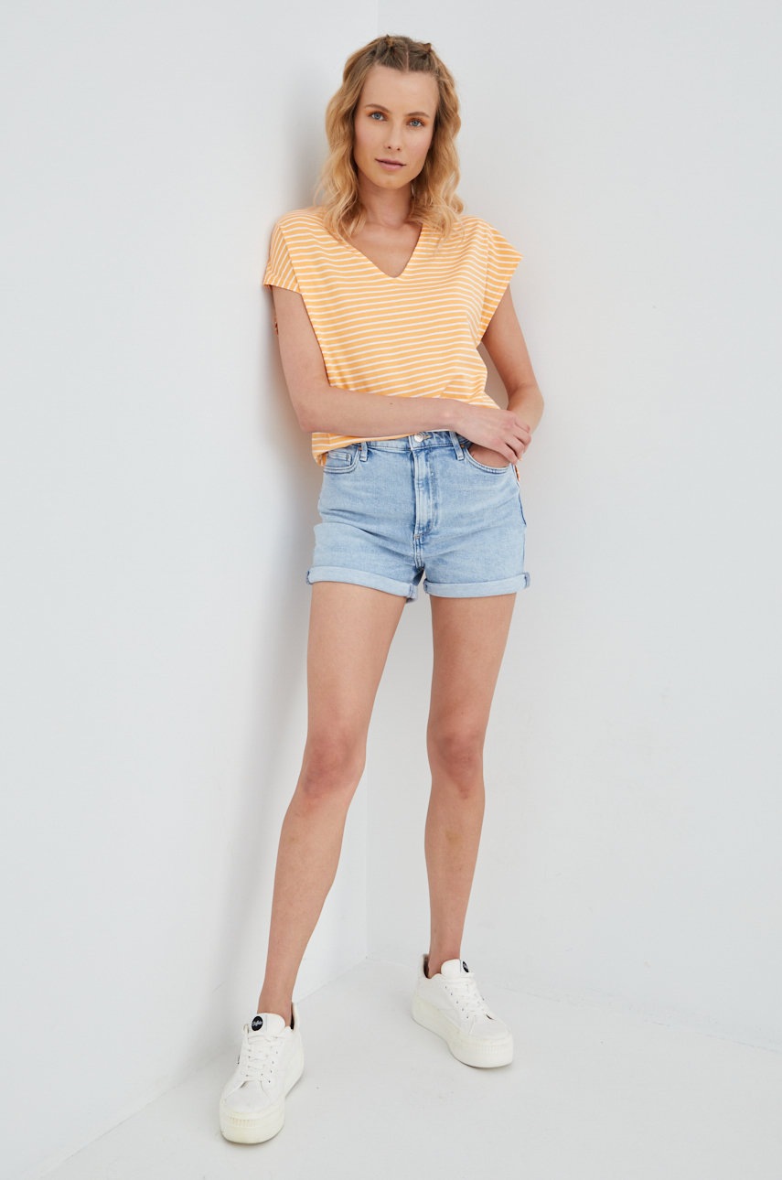 

Джинсовые шорты Cross Jeans женские однотонные высокая посадка