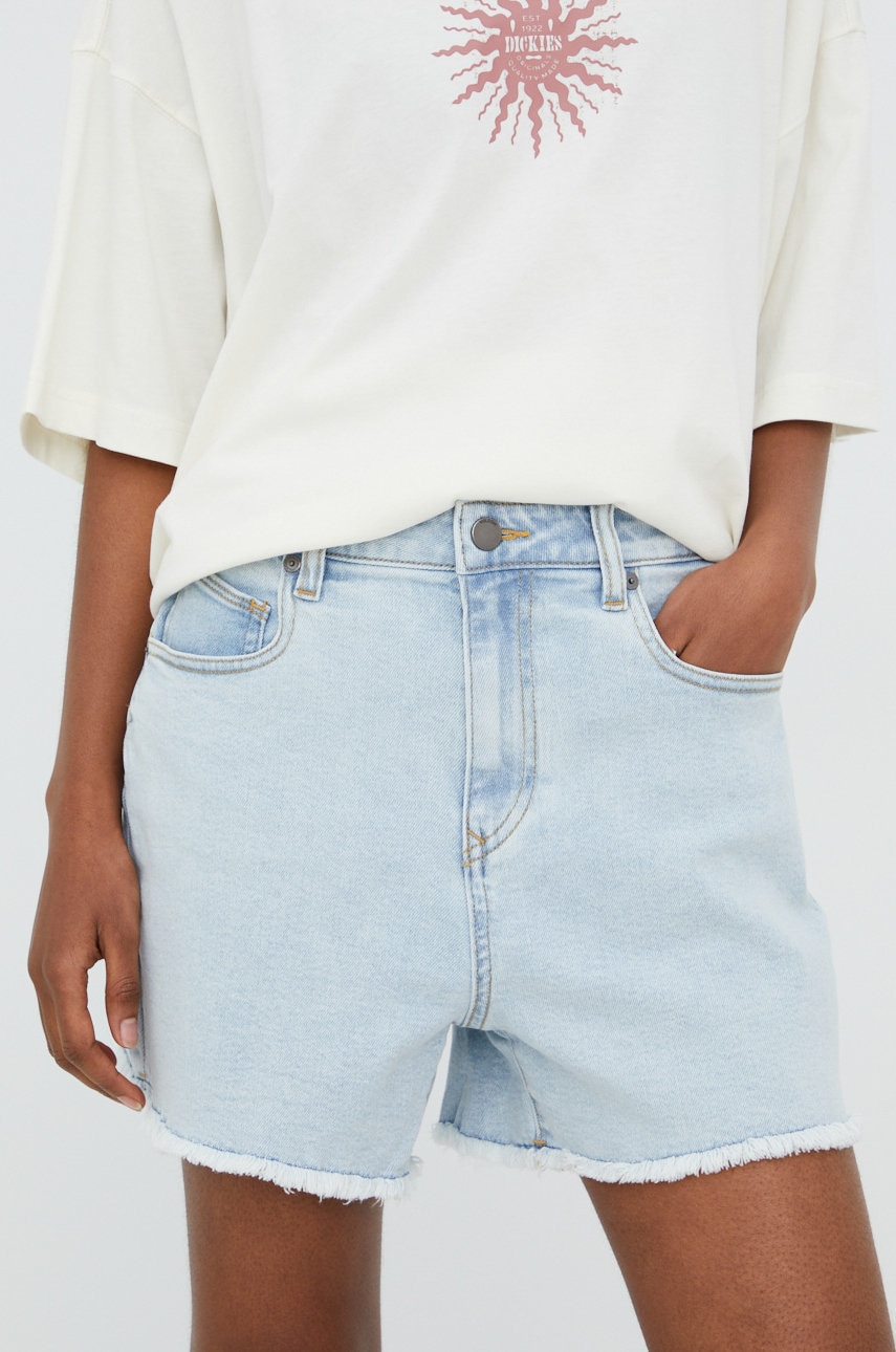 Volcom pantaloni scurti jeans femei, neted, high waist