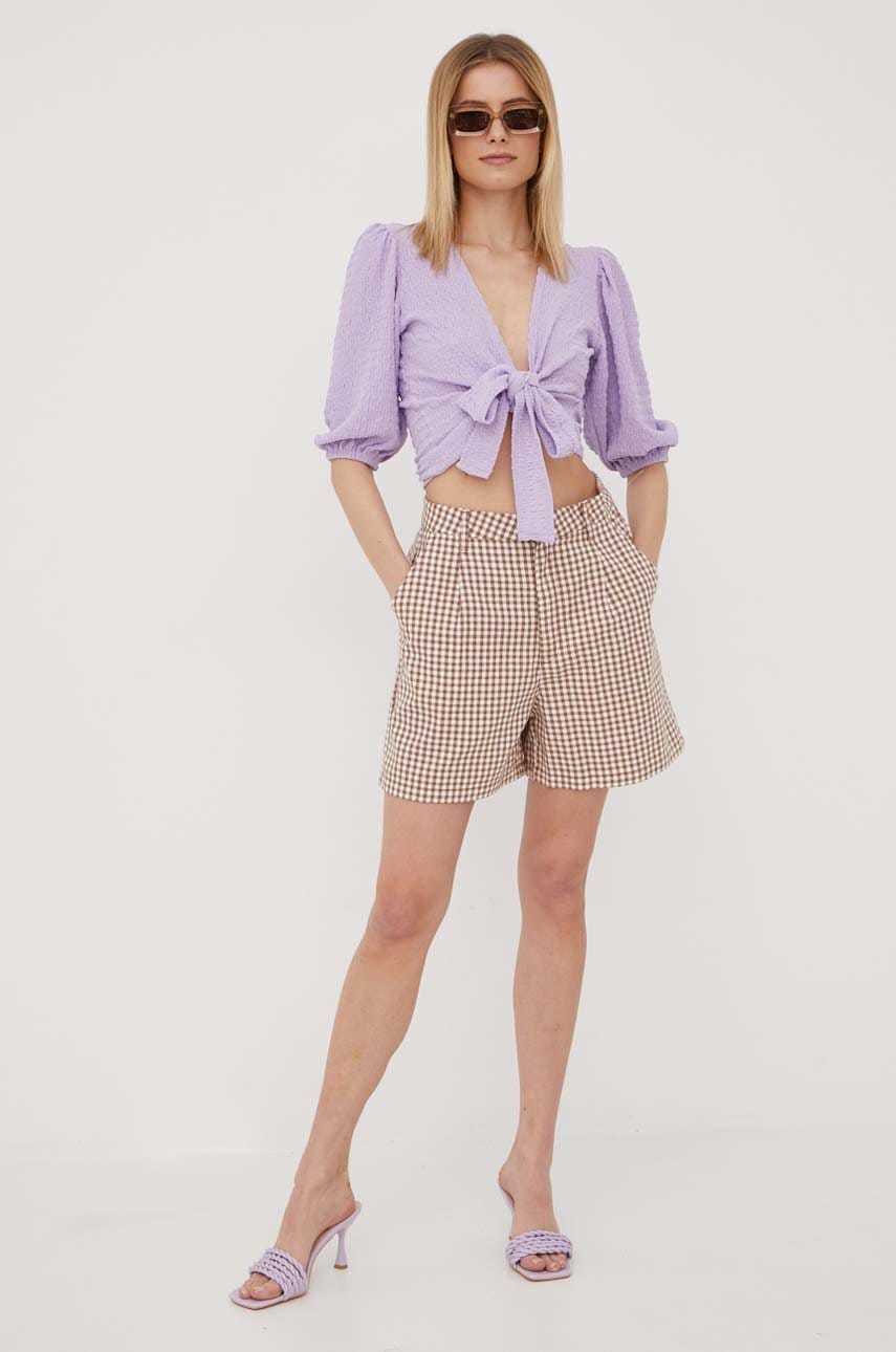 Σορτς Brixton γυναικεία, χρώμα: καφέ, φωτογραφία