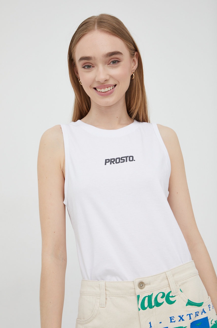 

Памучен топ Prosto Mold в бяло, Бял