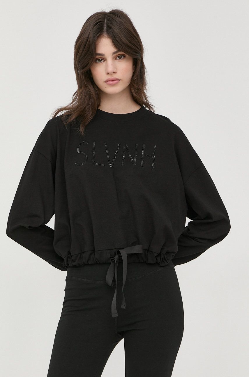 Silvian Heach bluza bawełniana kolor czarny