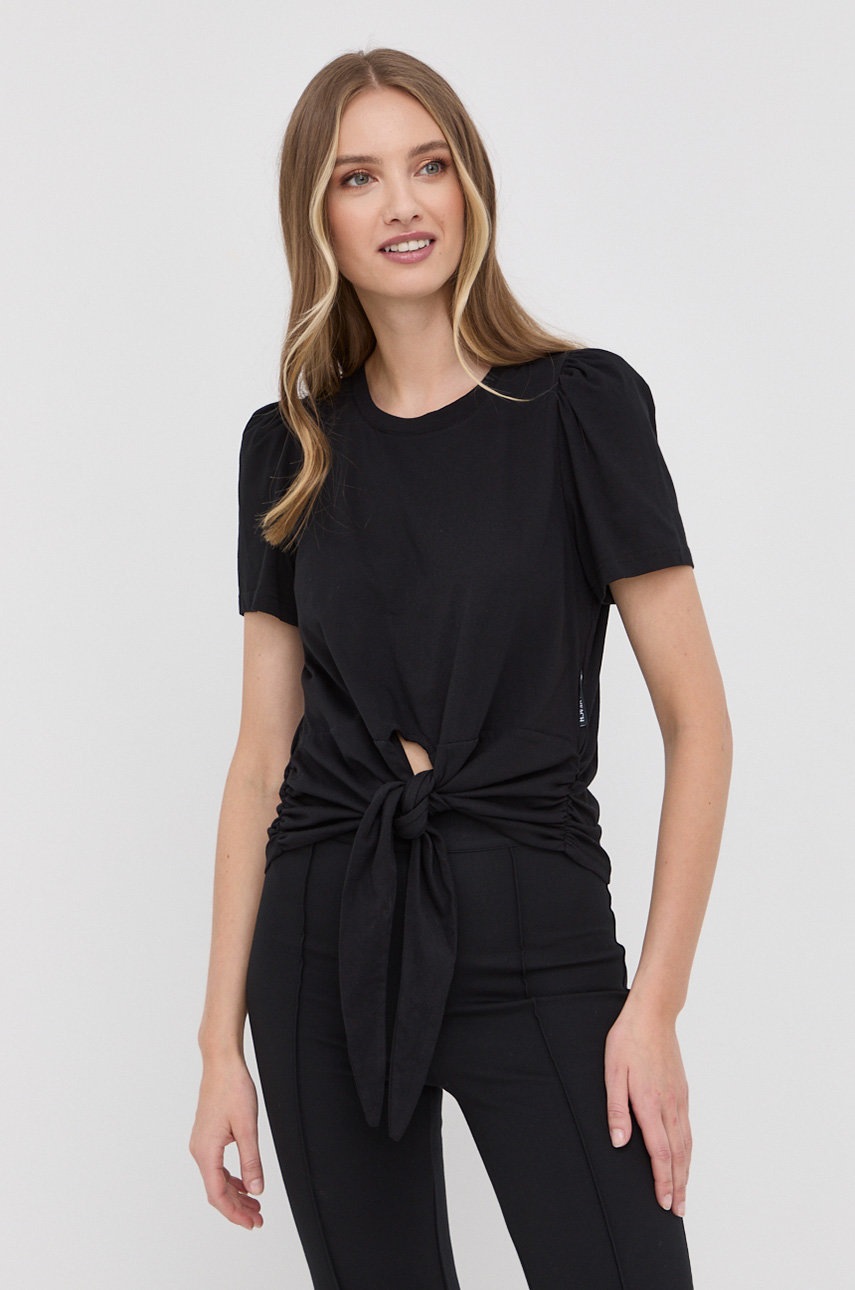 

Памучна тениска Silvian Heach в черно, Черен