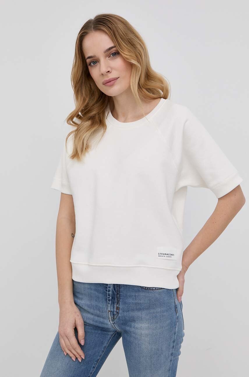 Liviana conti tricou din bumbac culoarea bej