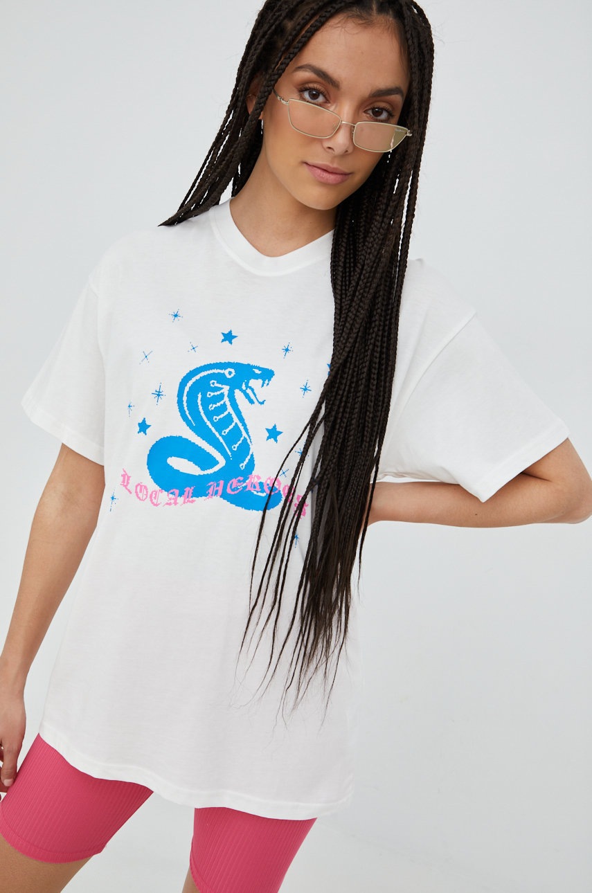 

Памучна тениска Local Heroes в бяло, Бял