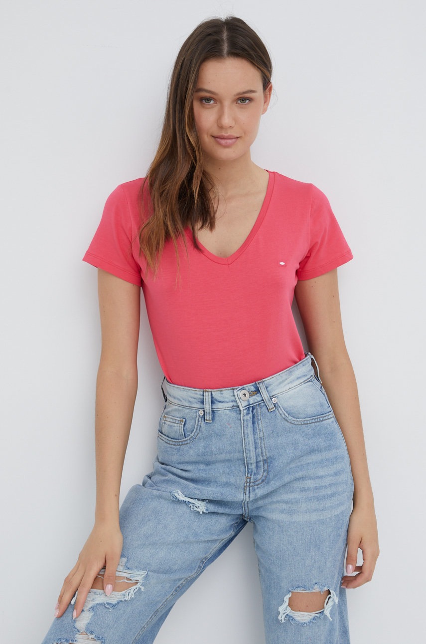 

Тениска Cross Jeans в розово, Розов