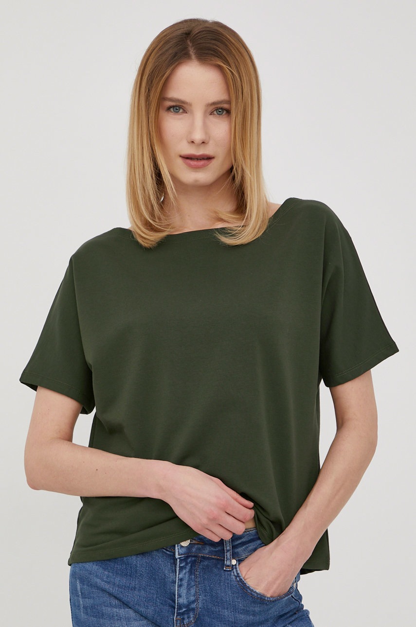 

Тениска Cross Jeans дамски в зелено с голи рамене, Зелен