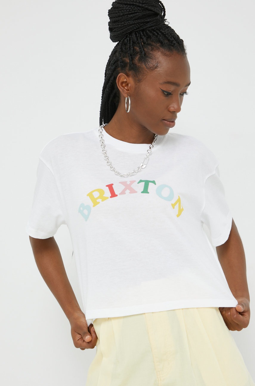 

Тениска Brixton в бяло, Бял