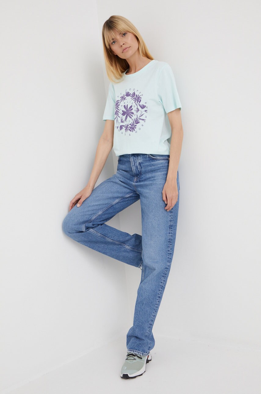 

Хлопковая футболка Lee Cooper цвет бирюзовый