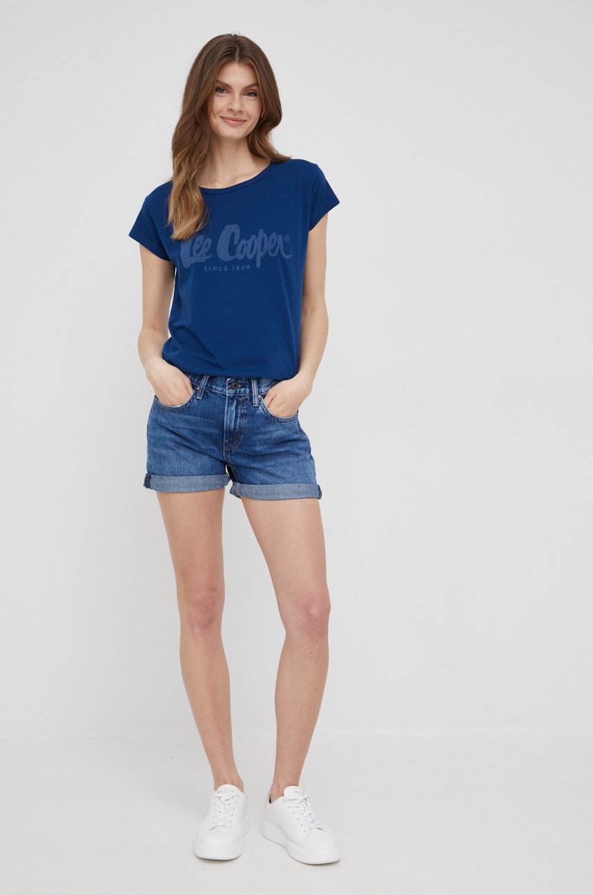 

Хлопковая футболка Lee Cooper цвет синий